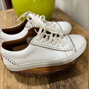 ELEVENTY Leather & Real Fur Sneakers Studded